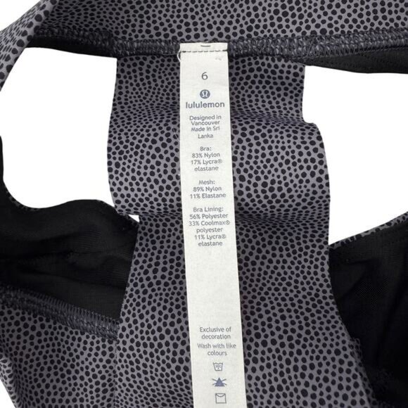 Lululemon Fast & Free Bra Nulux In Disperse Dusky Lavender Black Size 6 - Picture 8 of 8